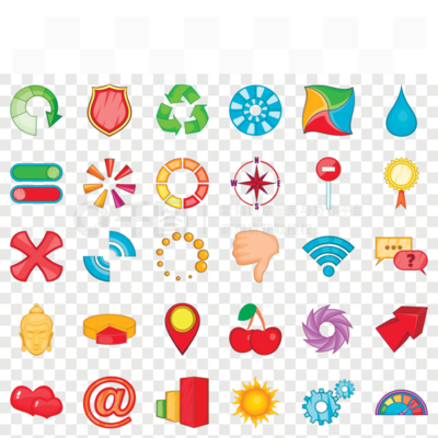 卡通风格电脑动画设计中计算机图表图标集的应用